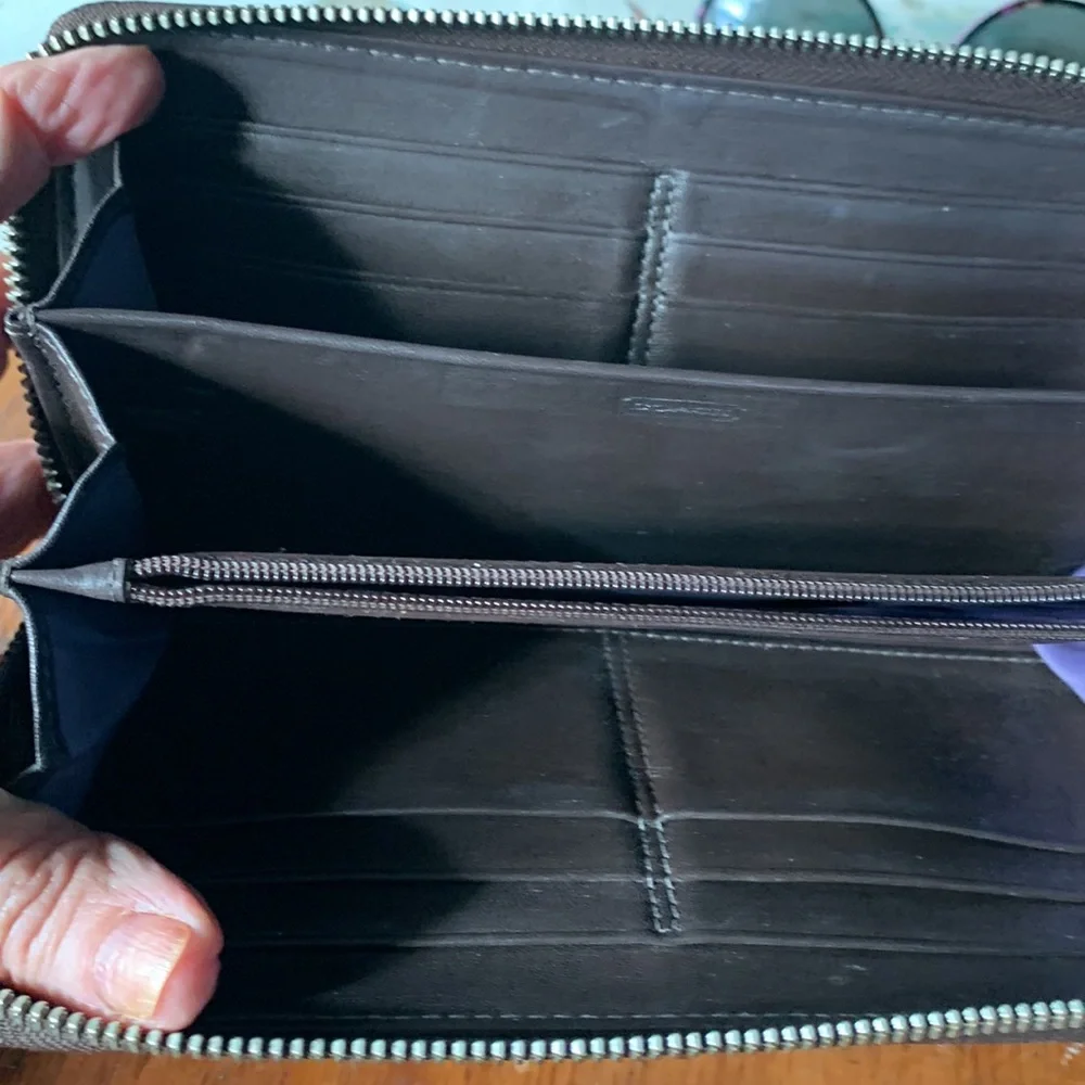 Coach Leather Zip Around Wallet